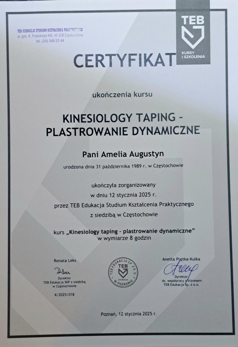 Certyfikat: Strefa odpoczynku