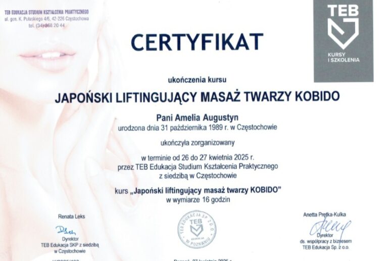Certyfikat: Strefa odpoczynku