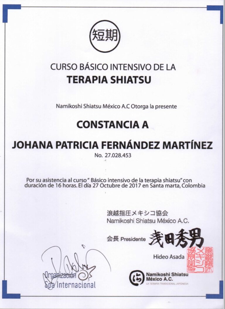 Certyfikat: Johana Fernandez